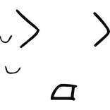 silly anxious doodled chibi face 3d