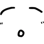 silly cheerful doodled chibi face 3d