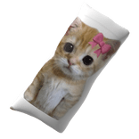 Silly Girl Bow Cat Meme Pillow