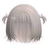♡ Silver / Ash Cutecore School Girl Bob W Pigtails