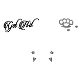 silver brass knuckles tattoo piercing set