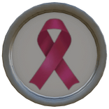 Silver Cancer Pin (White)