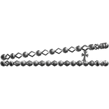 Silver Chrome Cross Beaded Bracelet (Left)
