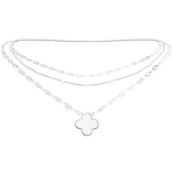 Silver Clover Pendant Necklace