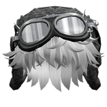 Silver Cool Messy Boy Hair w/ Y2K Goggles Ushanka