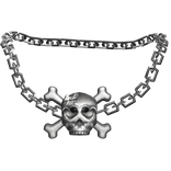 Silver Coquette Skull Cute Heart Chain