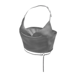 Silver Cowl Neck Mirror Party Crop Top