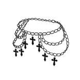 silver cross body jewelry belt