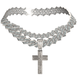 silver cross chain necklace