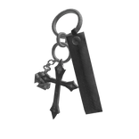 Silver Cross Rosary Keychain