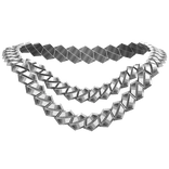 silver double layered chain necklace