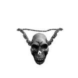 Silver emo skull necklace
