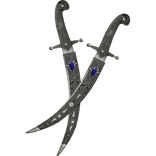  Silver Fantasy Esoteric Blue Jewel Duo Daggers