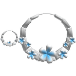 Silver Flowering Bamboo Hoop Earrings In Blue