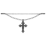 silver gothic emo goth cross necklace 1.0