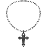 silver gothic emo goth cross necklace 3.0