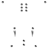 silver gothic emo piercing set with angel fangs