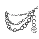 silver grunge pentagram waist chain charm 1.0