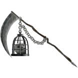 Silver Grunge Skeleton Cage Giant Scythe