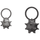 Silver Grunge Spike Ball Earrings 