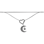 Silver Heart Moon Necklace 1.0