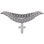 Silver Iced Out Cuban Cross Chain (1.0)