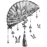 Silver Jewel Adorned Maximalist Mouth Fan