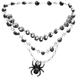 silver layered spider necklaces