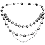 silver layered star necklaces