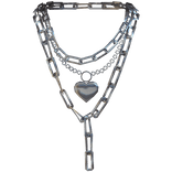 Silver Layered Y2k Necklace's V4