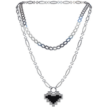 Silver Layered Y2k Necklace's V5