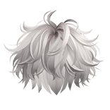 Silver Messy Fluffy Boy Hair