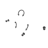 SILVER PIERCING SPIKE FANGS SEPTUM LABRET DIMPLE