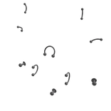 SILVER PIERCING SPIKE FANGS SEPTUM LABRET EYEBROW