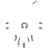 Silver Piercings w Cross 