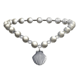 Silver Seashell Pearl Necklace 🐚