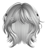 Silver Short Wolf Cut Hair with Headphones