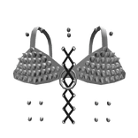 silver spiked studded pierced goth top 