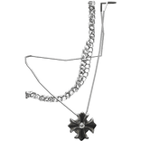 Silver Vintage Chrome Pendant Shoulder Chain