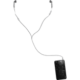 Silver Wired Earphones w Cracked phone