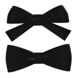 ♡ simple black hair bow clips
