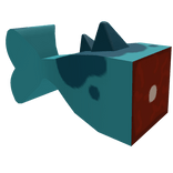 simple blocky blue fish tail