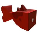 simple blocky red fish tail