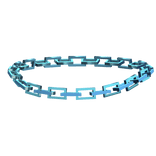 Simple Blue Chain Link Choker Necklace 3.0