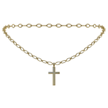 Simple Cross Necklace in Lighter Gold 3.0