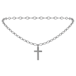 Simple Cross Necklace in Lighter Silver 3.0