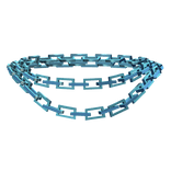 Simple Layered Blue Chain Link Choker Necklace 3.0