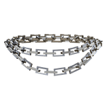 Simple Layered Silver Chain Link Choker Necklace