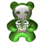 Skeleton Green Gummy Bear Sparkle Aura Confetti