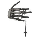 Skeleton Hand Covering Face w/ Emo Chain Trendy